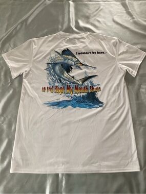 Short Sleeve FACDL Graphic Tee with humorous Marlin Fishing Design